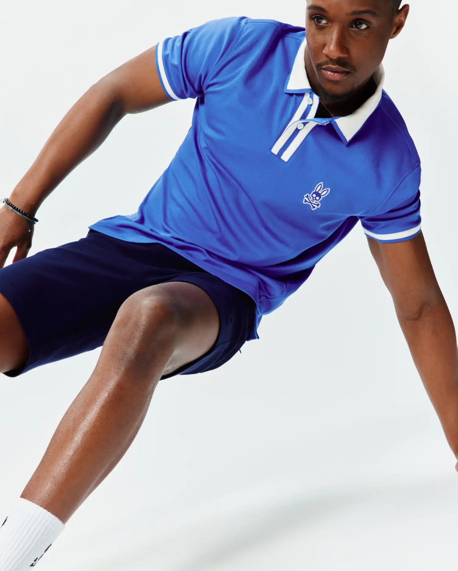 Psycho Bunny Men's Polos Ridley Performance Pique Polo blu