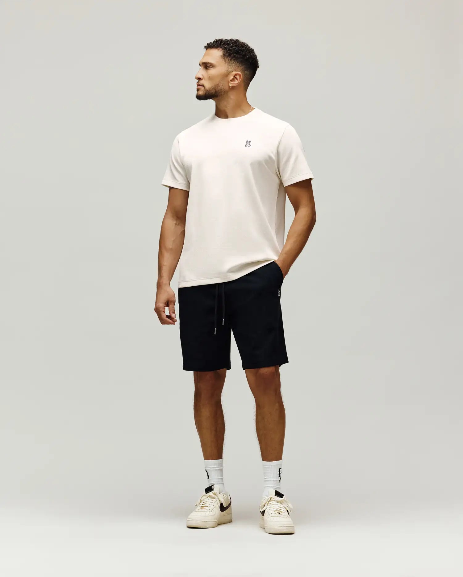 Psycho Bunny Men's Shorts Maxton Waffle Sweatshort 8" shorts neri