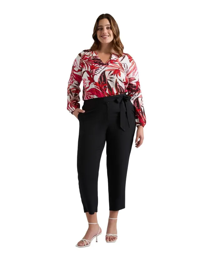 Fiorella Rubino Pantaloni in Viscosa LENZING™ ECOVERO™ neri 50 Plus