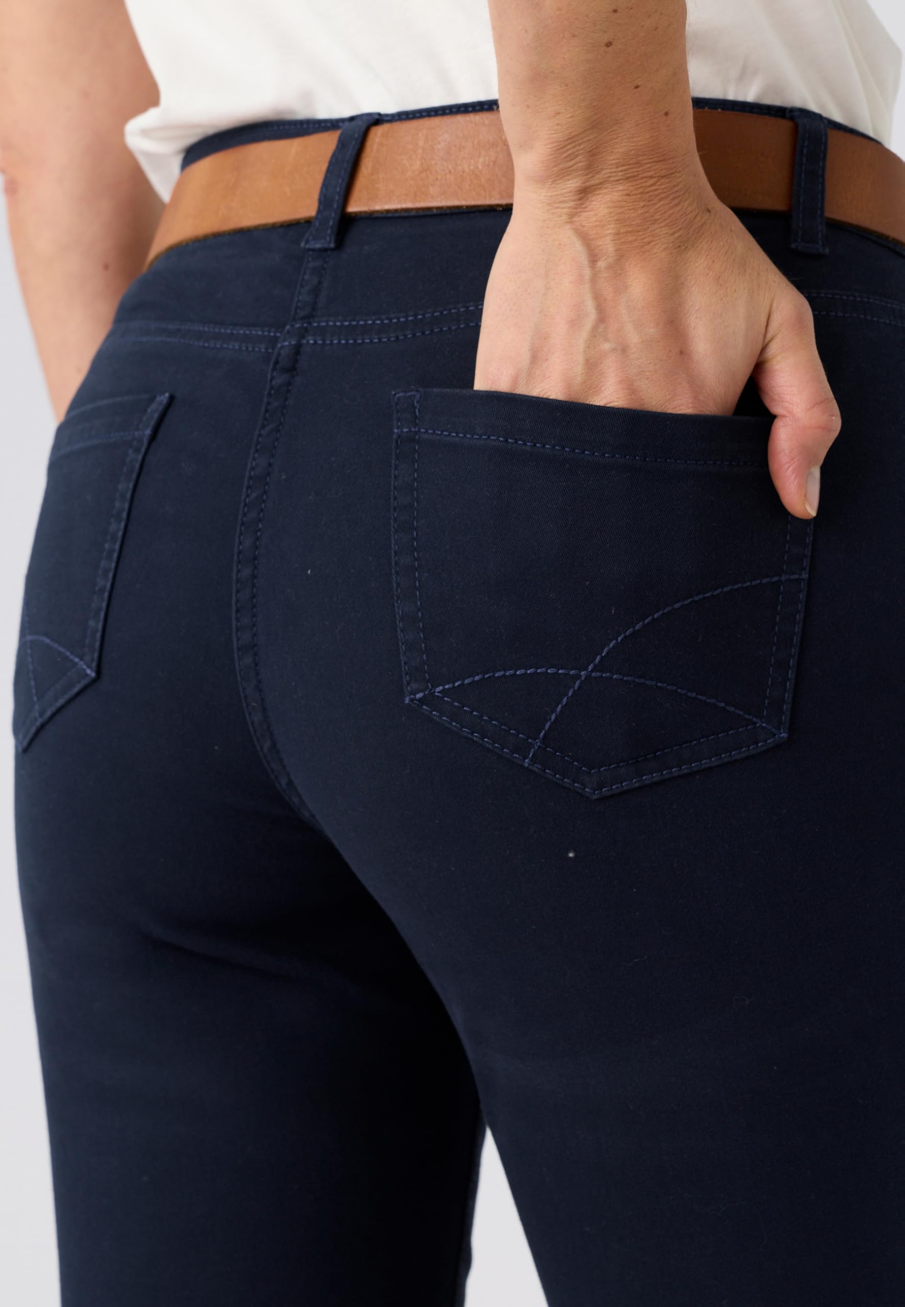 Damart Prêt-à-porter Pantaloni 7/8° fantasia con bottoni Pantaloni Beige in cotone