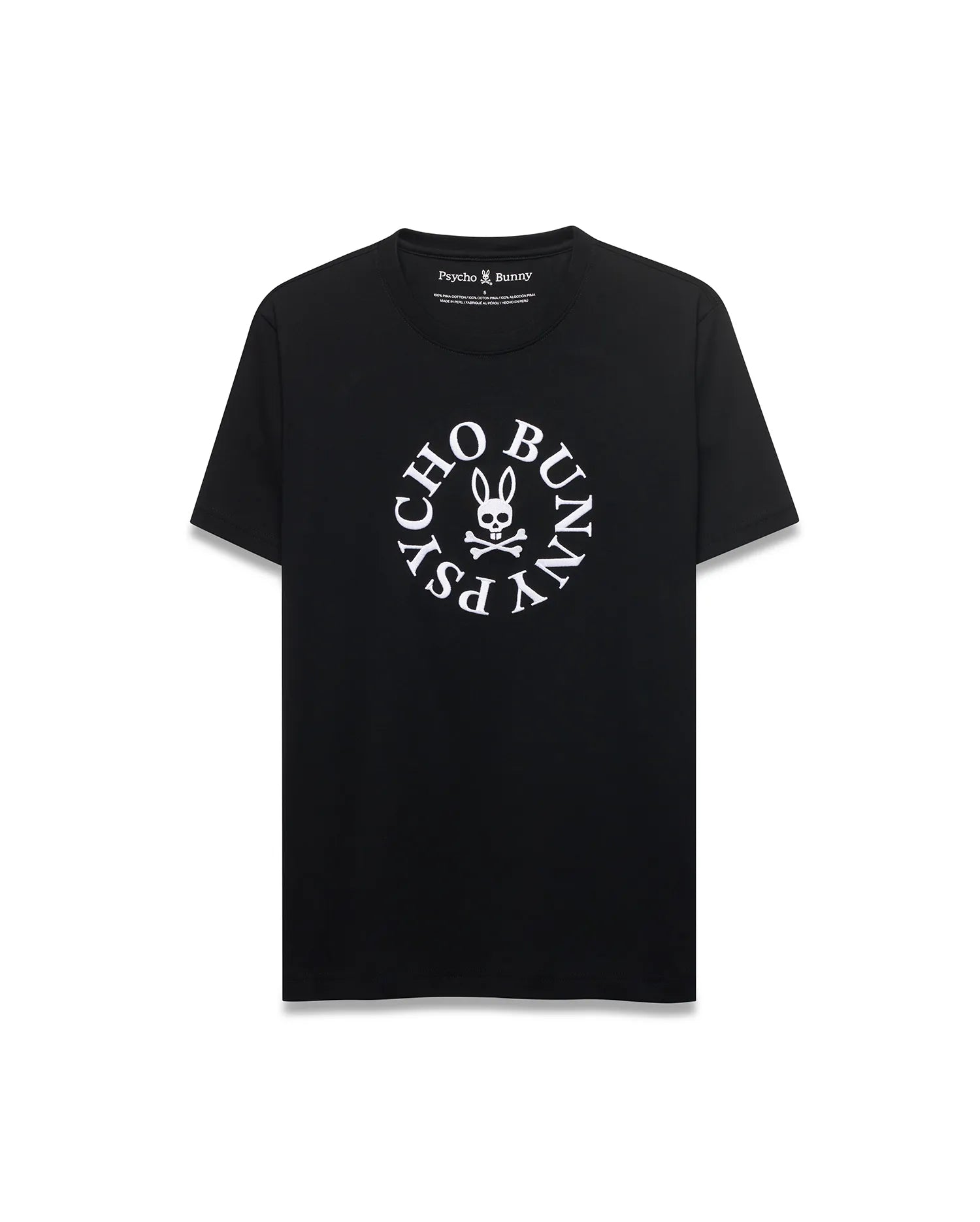 Psycho Bunny Men's Tees Vallance t-shirt nera in cotone Pima