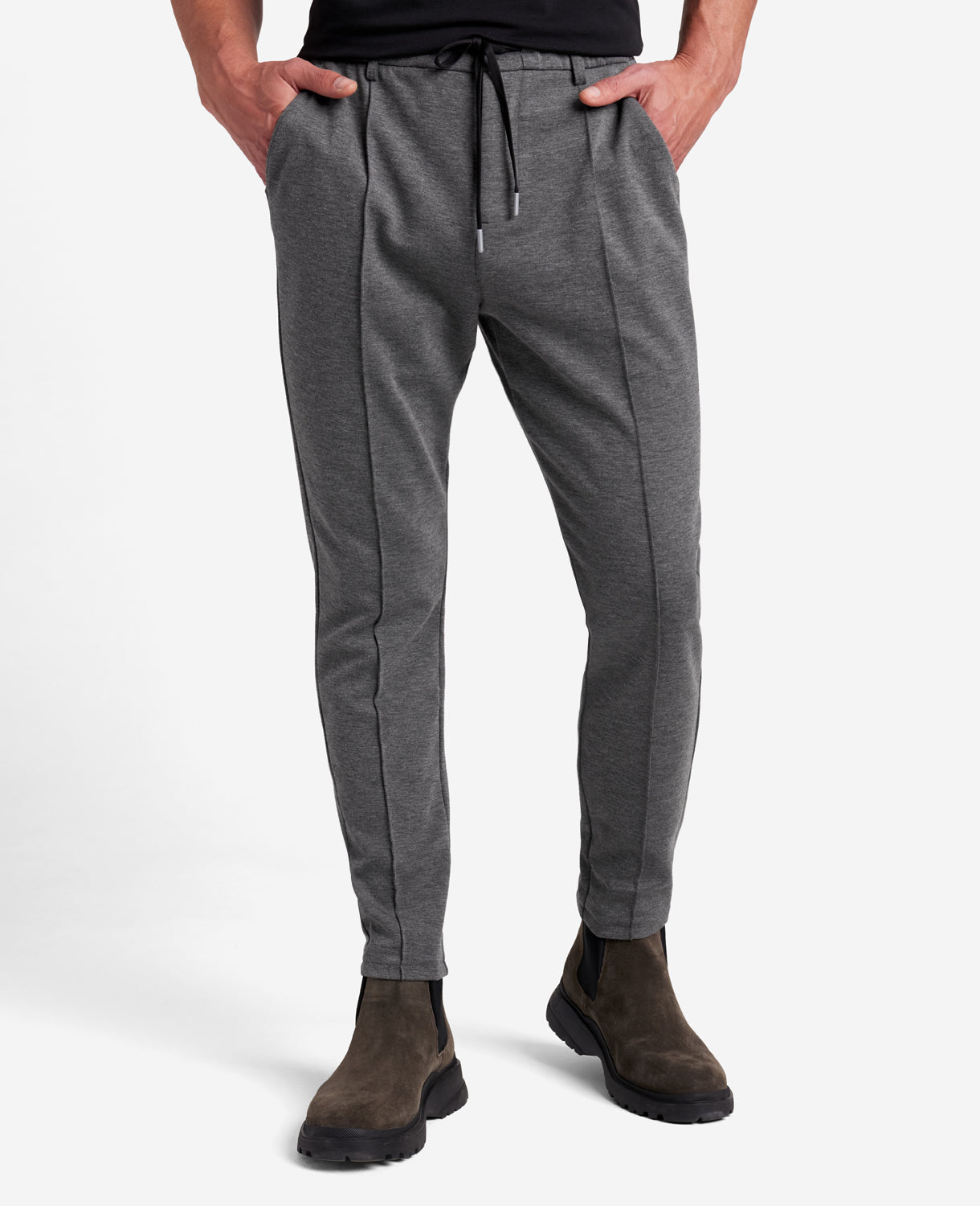 Kenneth Cole Reaction Clothing Knit Tailored Pant pantaloni nero mélange S