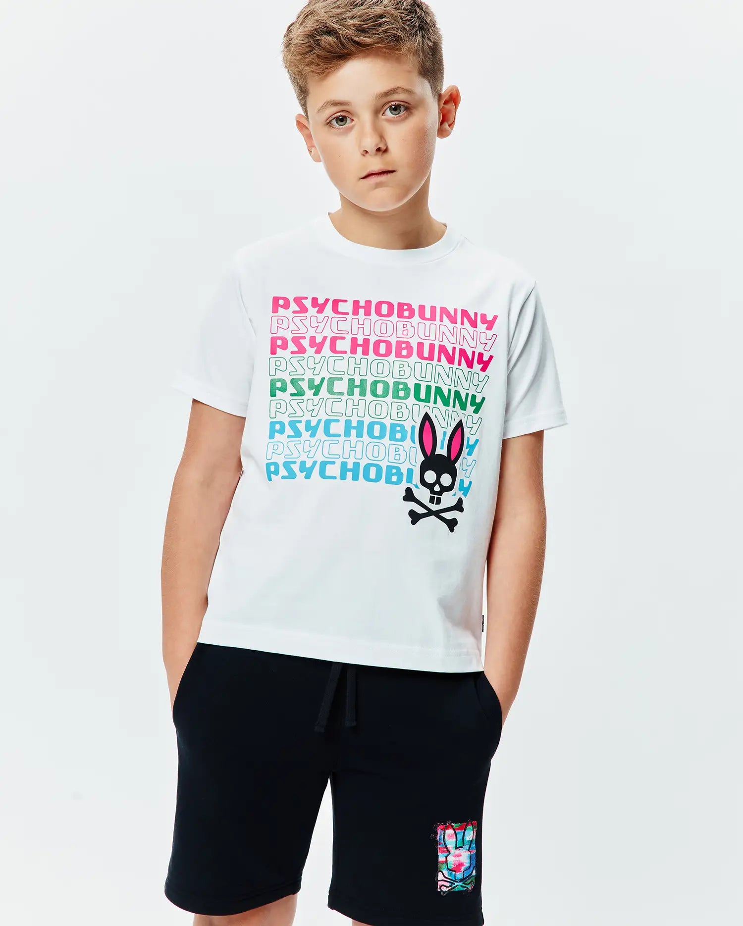 Psycho Bunny Kids Tees KIDS LANDON WORDMARK TEE KT0200196 T-shirt bianca