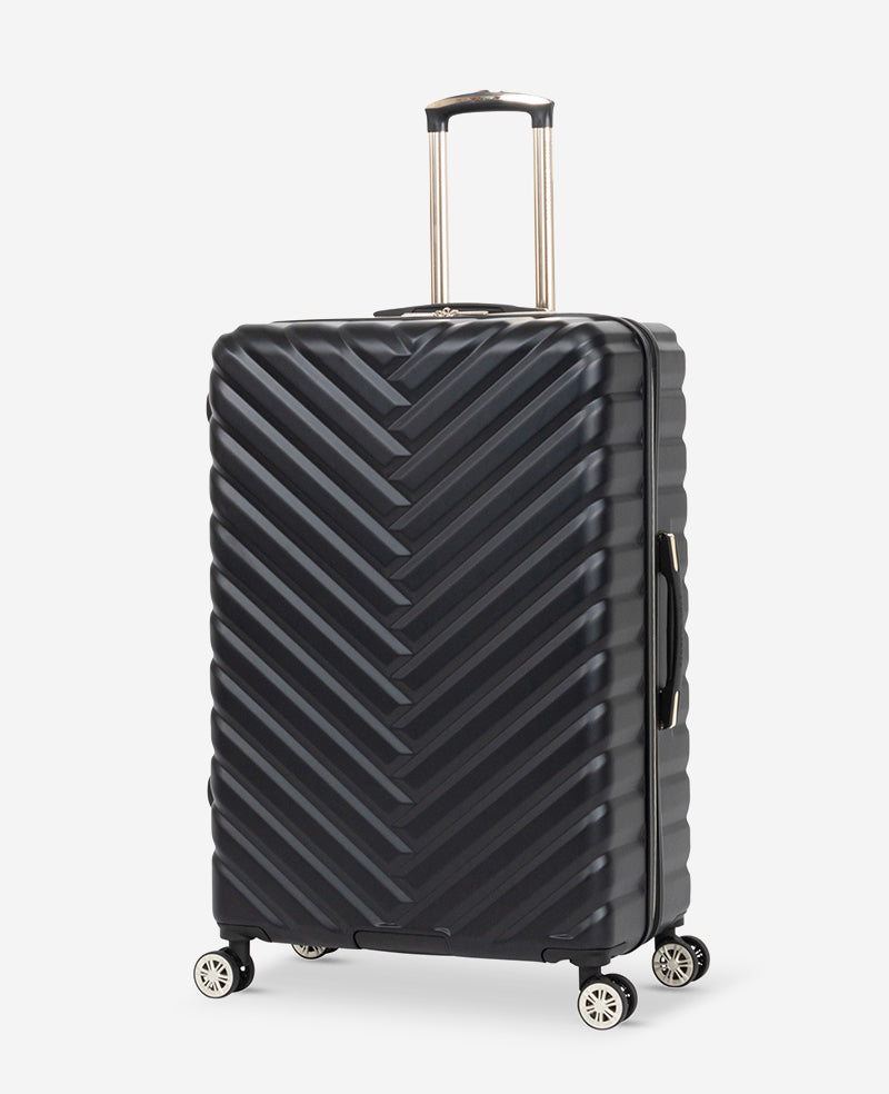 Kenneth Cole Reaction Luggage Madison Square Chevron Hard Side Expandable Suitcase valigia rigida nera bagaglio a mano