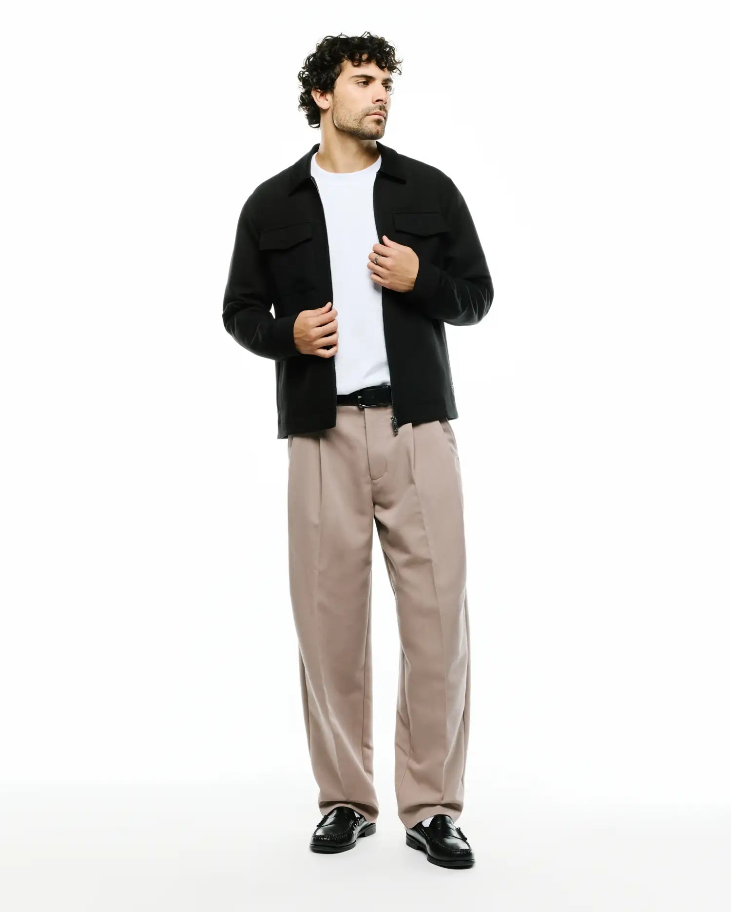 Psycho Bunny Men's Pants Wayde Wide-Leg Pleated Pants pantaloni grigio tortora