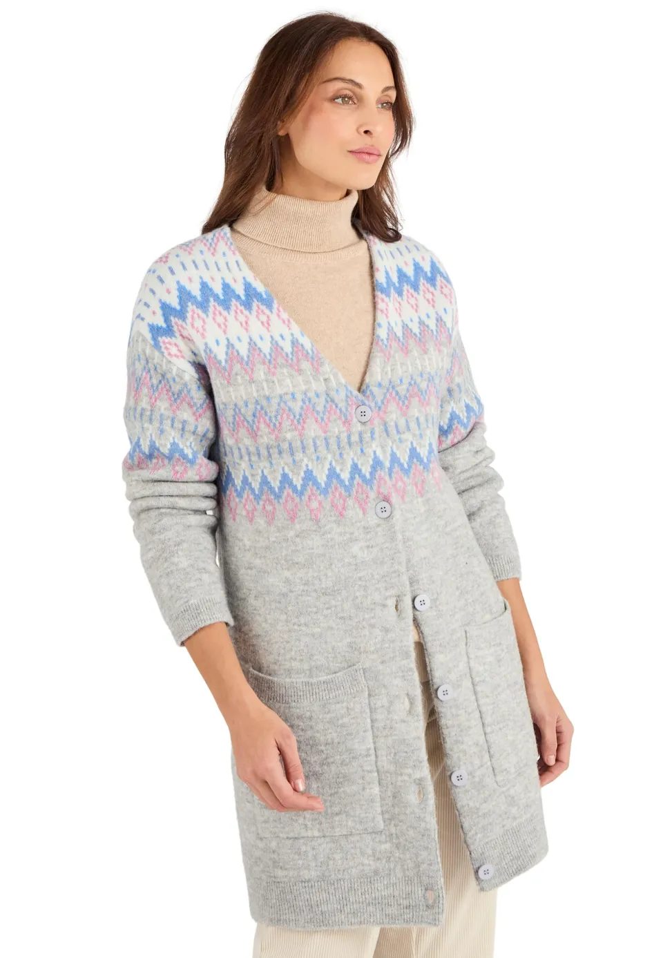 Damart Thermolactyl Gilet lungo jacquard donna 38-40 misto lana