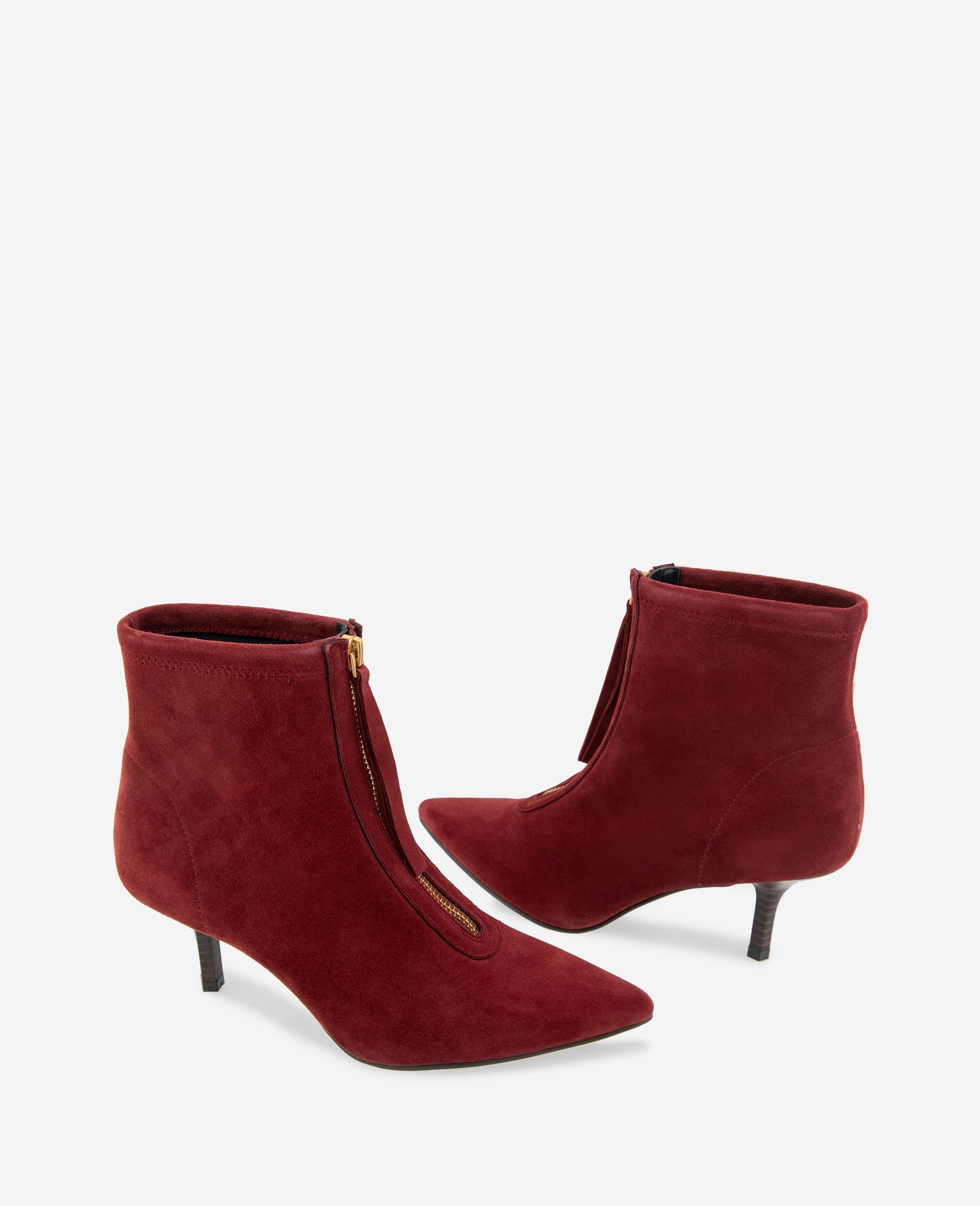 Kenneth Cole Reaction Shoes Udaya Kid Suede Heel stivaletti donna camoscio rosso tacco 2,6 pollici