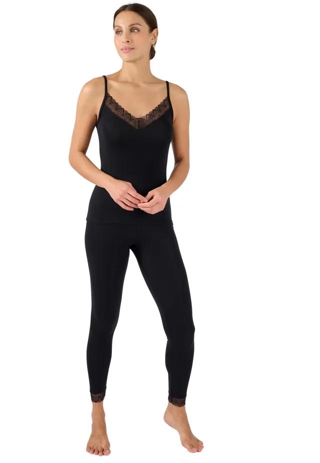 Damart Thermolactyl Caraco collo in pizzo donna nero calore 3