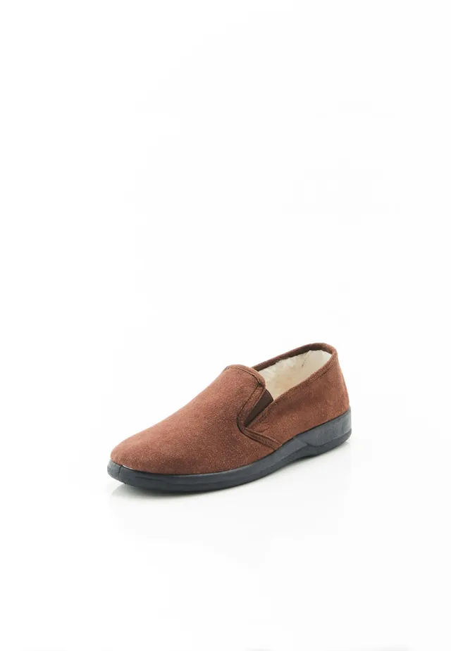 Damart Calzature pantofole da uomo in lana marroni taglia 44