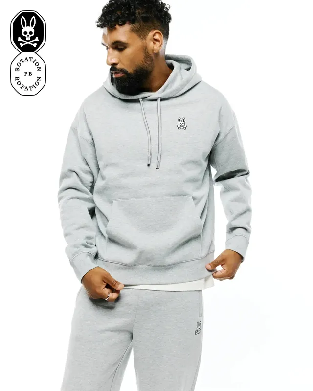 Psycho Bunny Terrence Fleece Hoodie MT0500254 felpa grigia XXS-XXXL