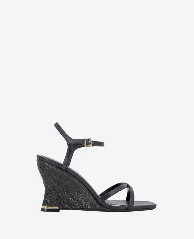 Kenneth Cole Reaction Shoes Freya Wedge Sandal sandali neri con zeppa