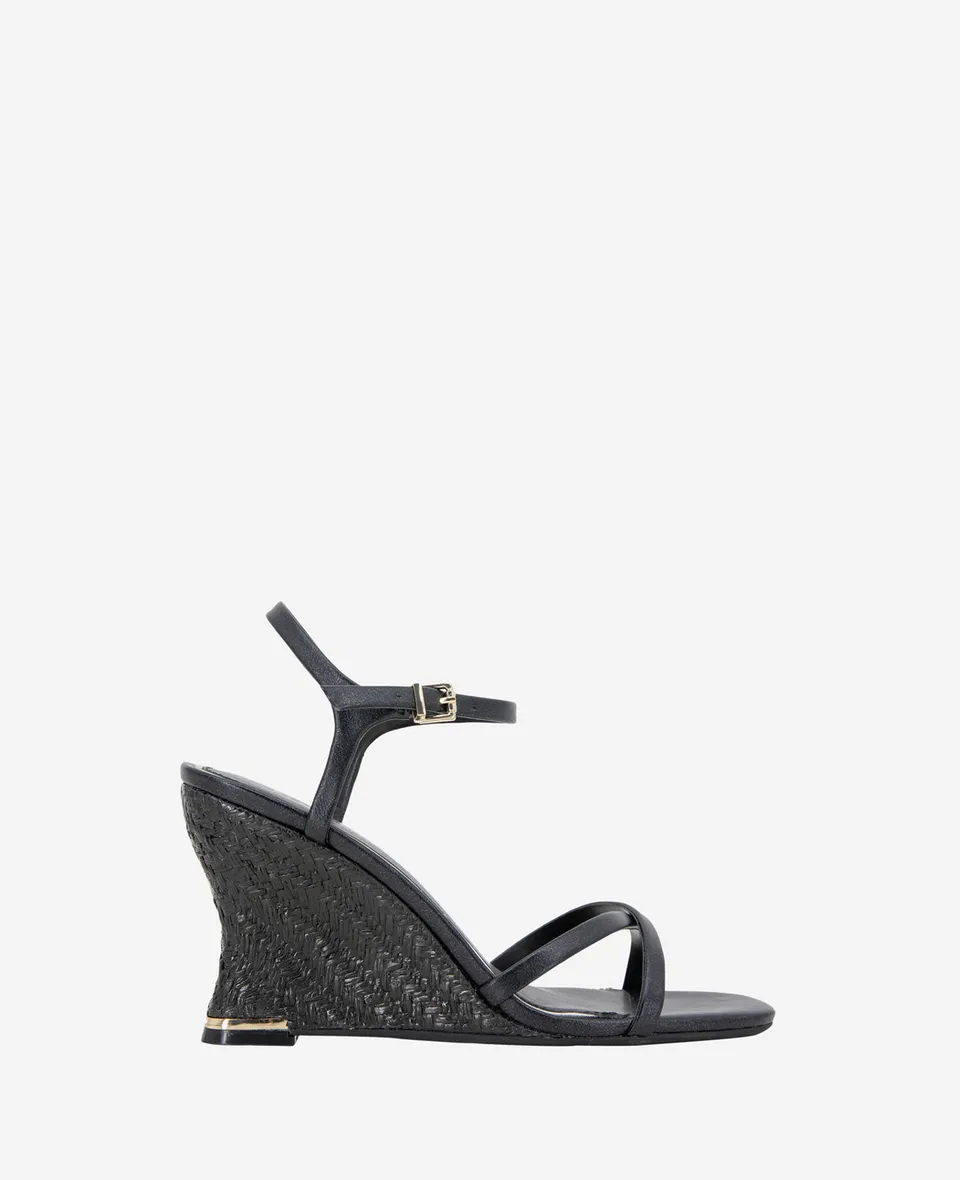 Kenneth Cole Reaction Shoes Freya Wedge Sandal sandali neri con zeppa