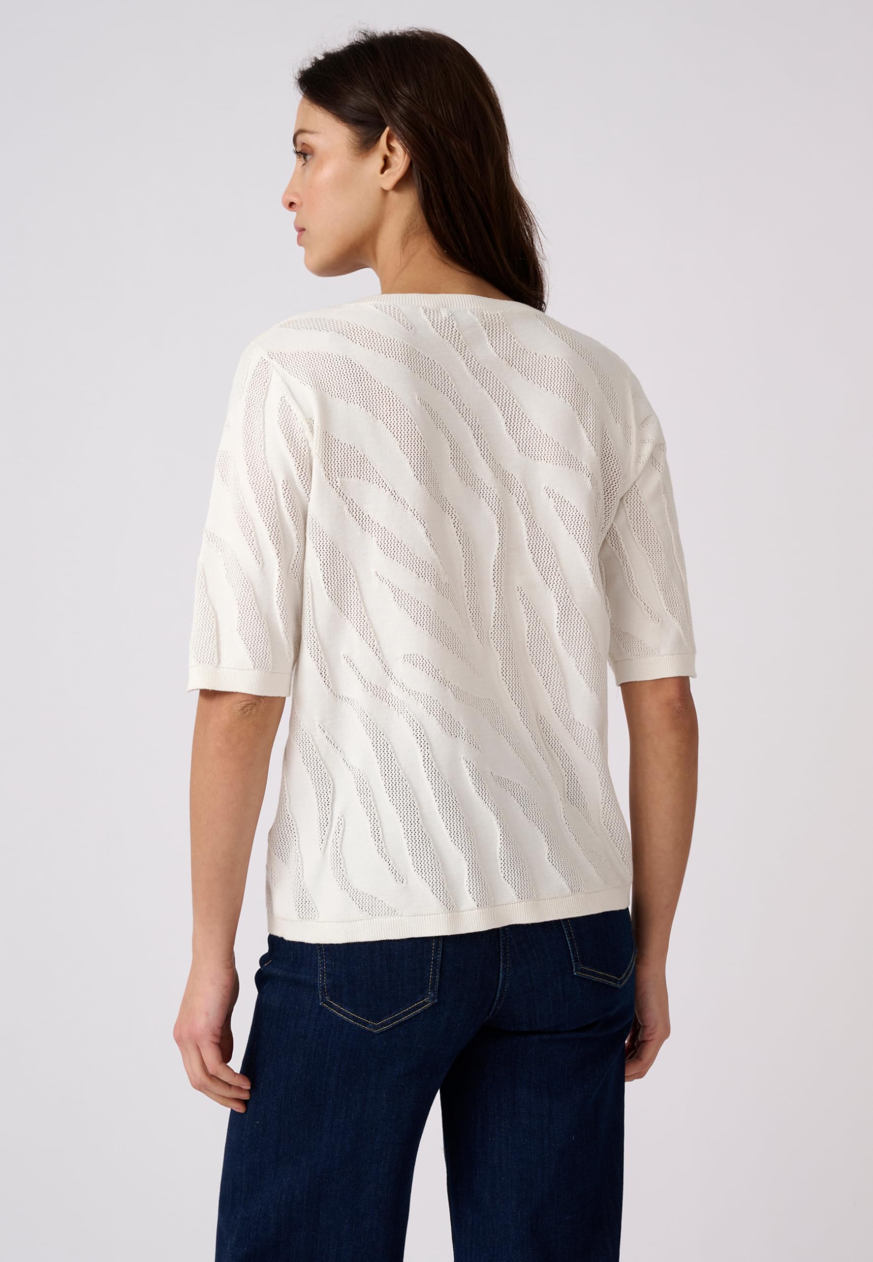 Damart Prêt-à-porter Maglione donna scollo a V bianco 38-44 in cotone