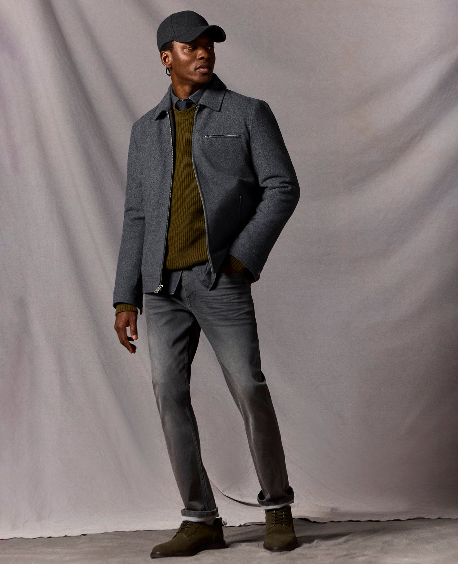 Kenneth Cole Reaction Clothing Slim-Fit Recycled Stretch Denim Jean jeans grigi slim fit