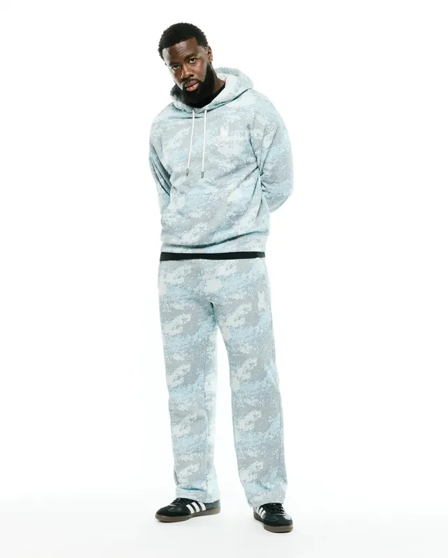 Psycho Bunny Men's Sweatshirts & Hoodies Alfie All-Over Print Hoodie felpa con cappuccio ecru