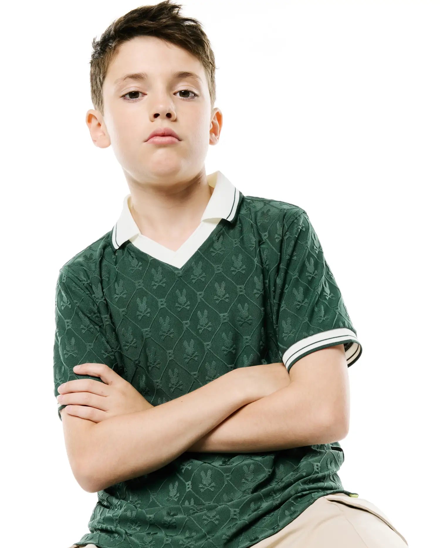 Psycho Bunny Kids Polo Shirts Kids Garry Johnny Collar polo verde