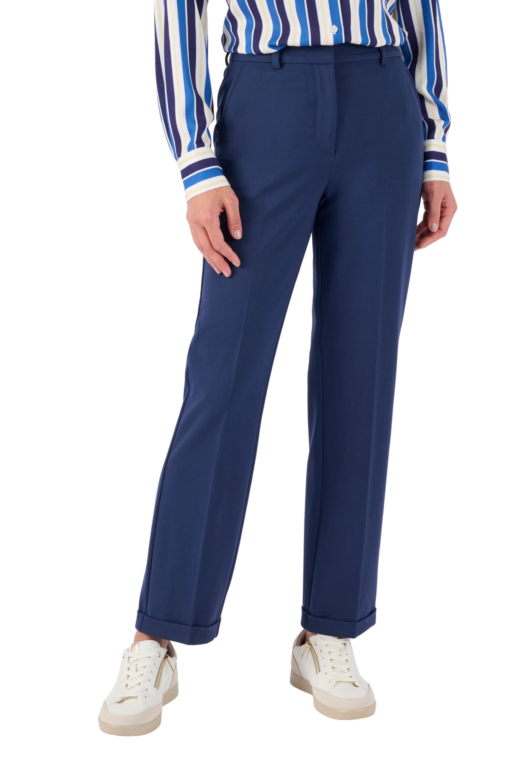 Damart Prêt-à-porter Pantaloni 7/8 Bi-Stretch donna blu marino gamba dritta