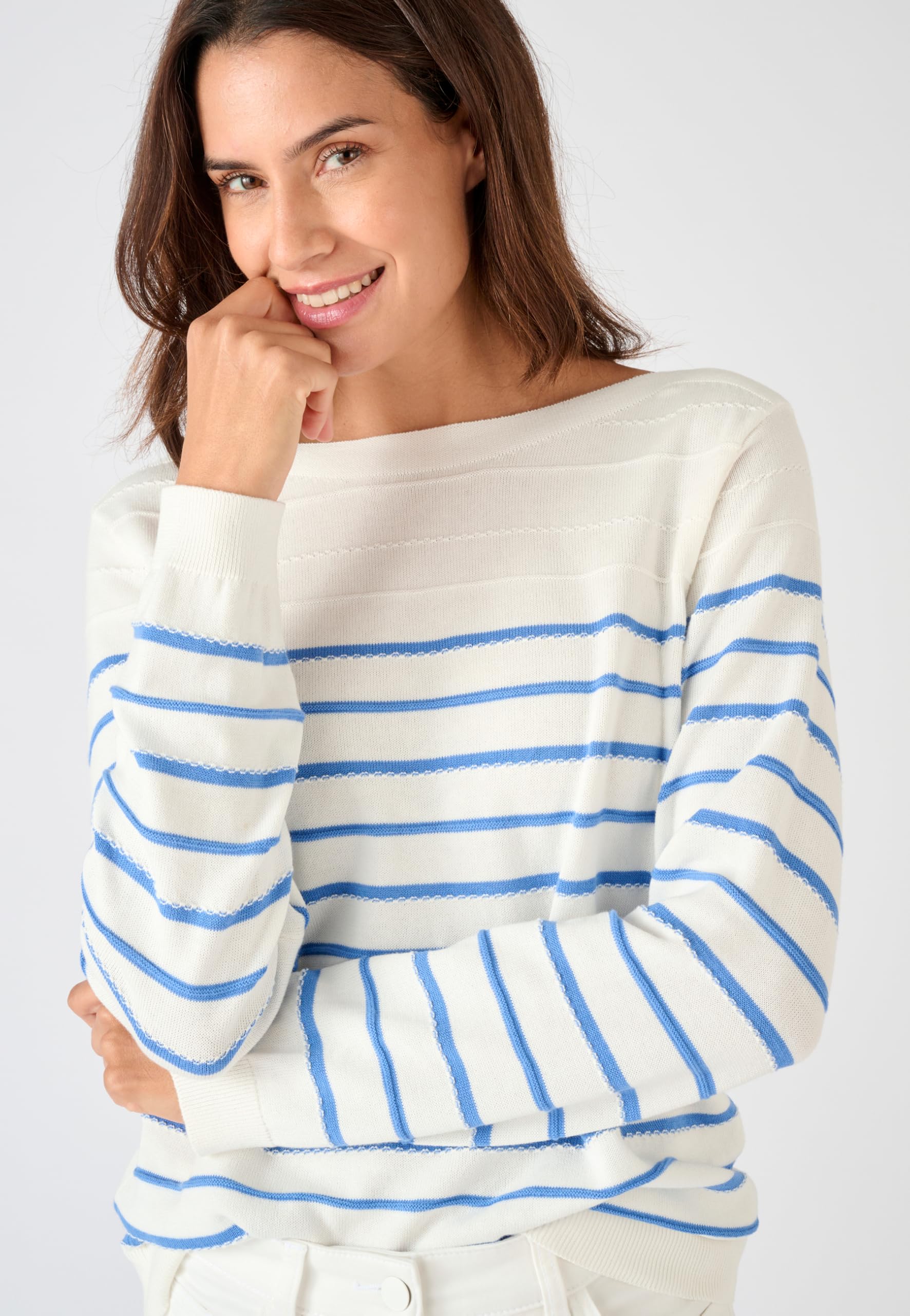 Damart Prêt-à-porter Maglione a righe fantasia maglione donna cotone biologico