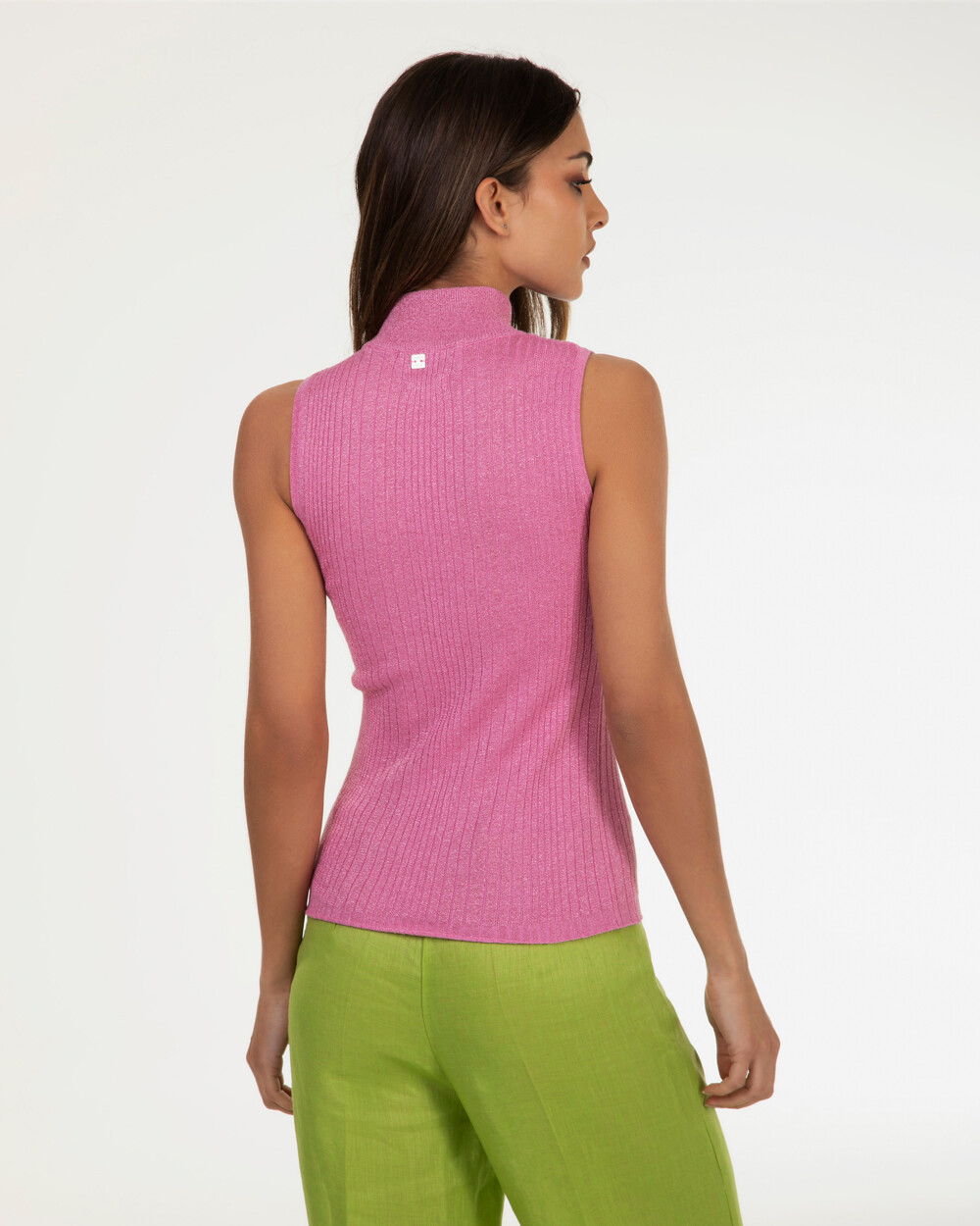 Markup Donna Maglieria lupetto smanicato in lurex maglia