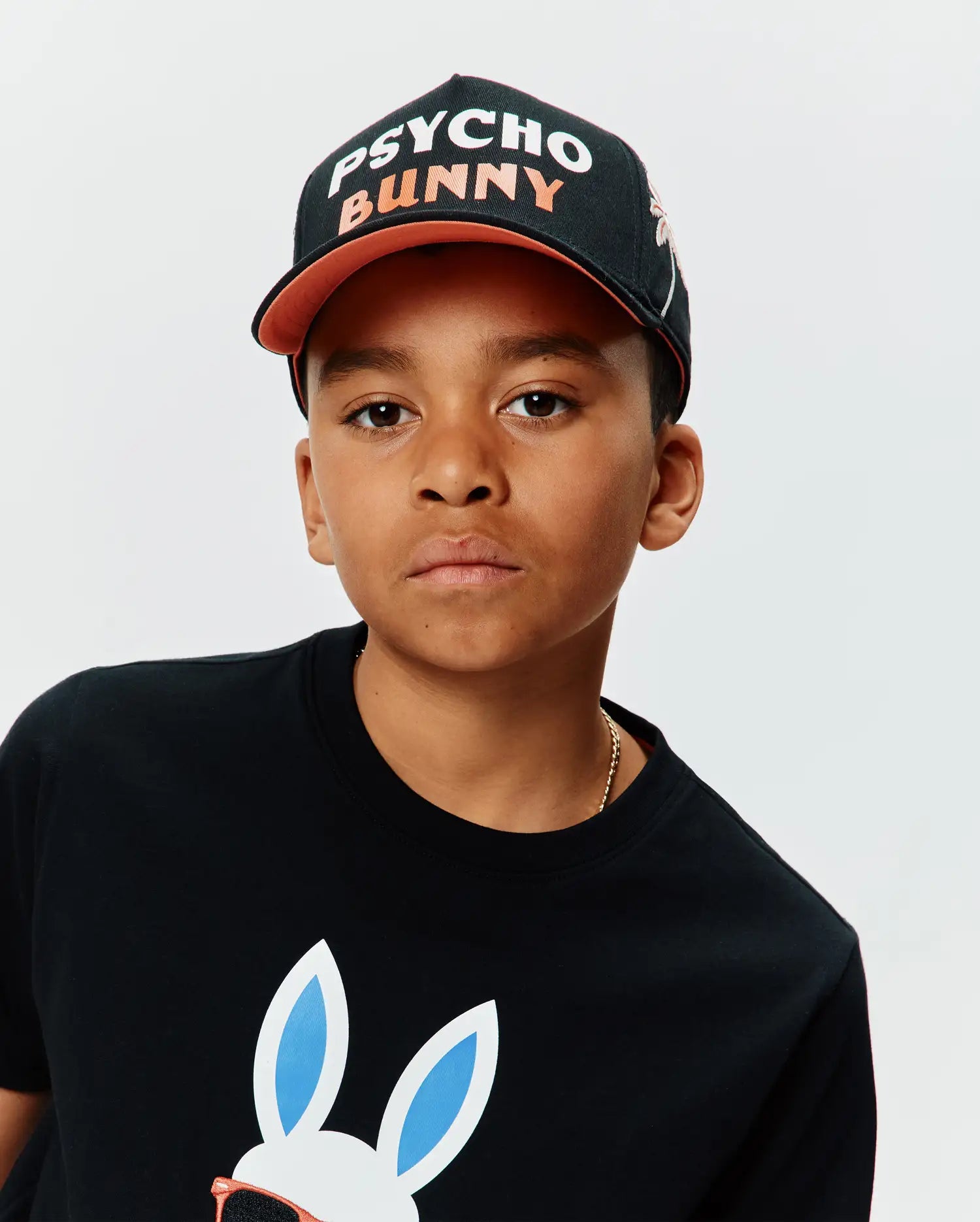 Psycho Bunny Kids Accessories Kids Brad Trucker Cap cappellino nero regolabile
