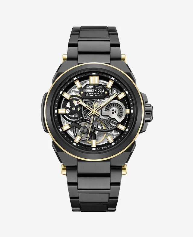 Kenneth Cole Reaction Watches Skeleton Automatic Bracelet Watch orologio nero automatico
