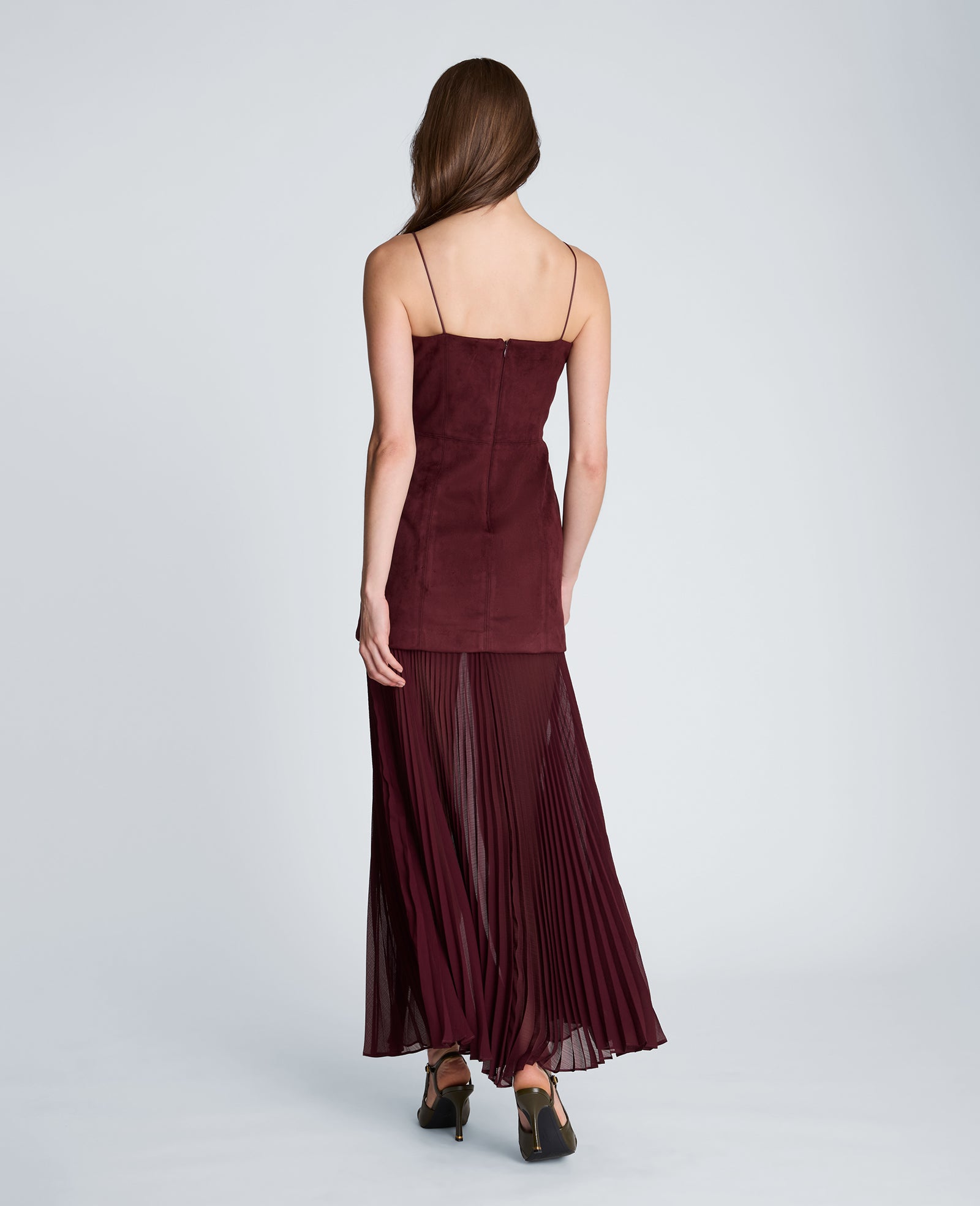 Kenneth Cole Reaction Clothing Combo Pleated Midi Dress abito midi rosso
