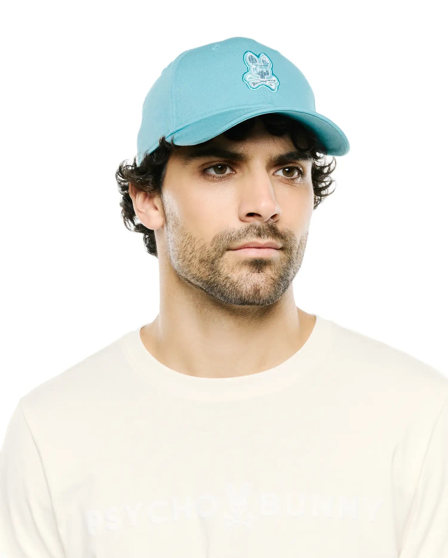 Psycho Bunny Accessories MEN'S ALFIE BASEBALL CAP cappellino blu O/S in cotone