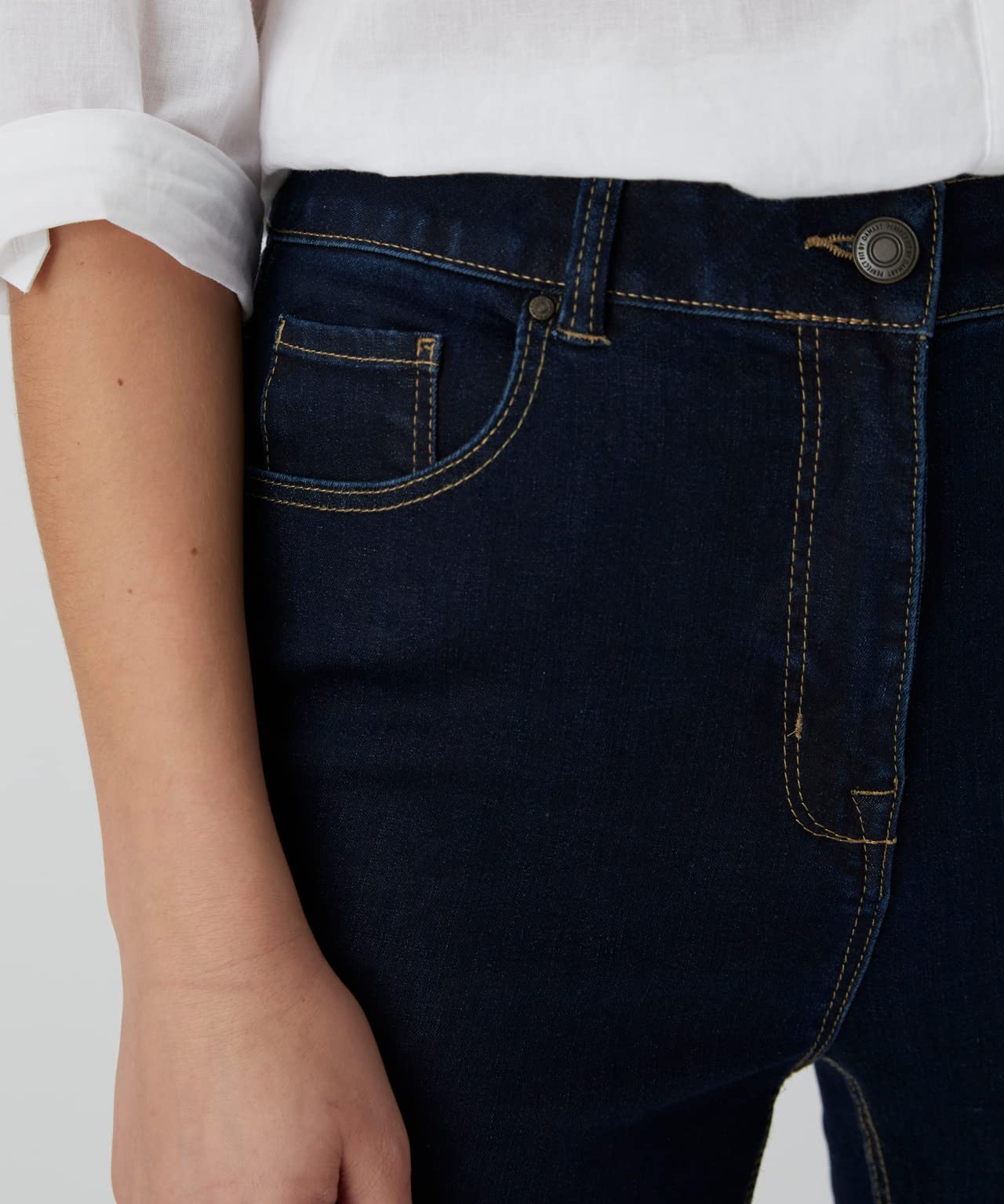 Damart Prêt-à-porter Slim Vita Alta da donna jeans aderenti blu denim scuro 52