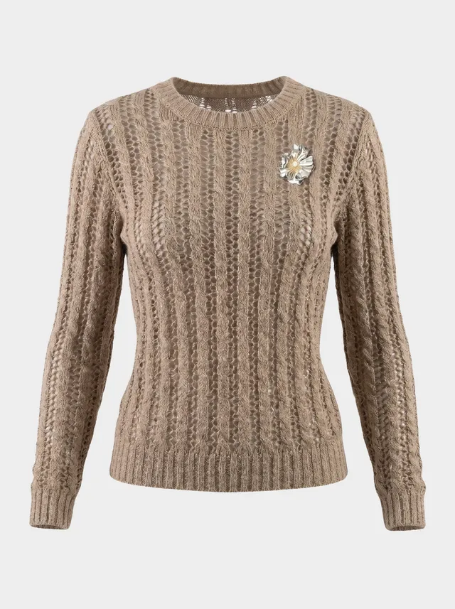 Markup Donna Maglieria Girocollo in filato traforato maglia