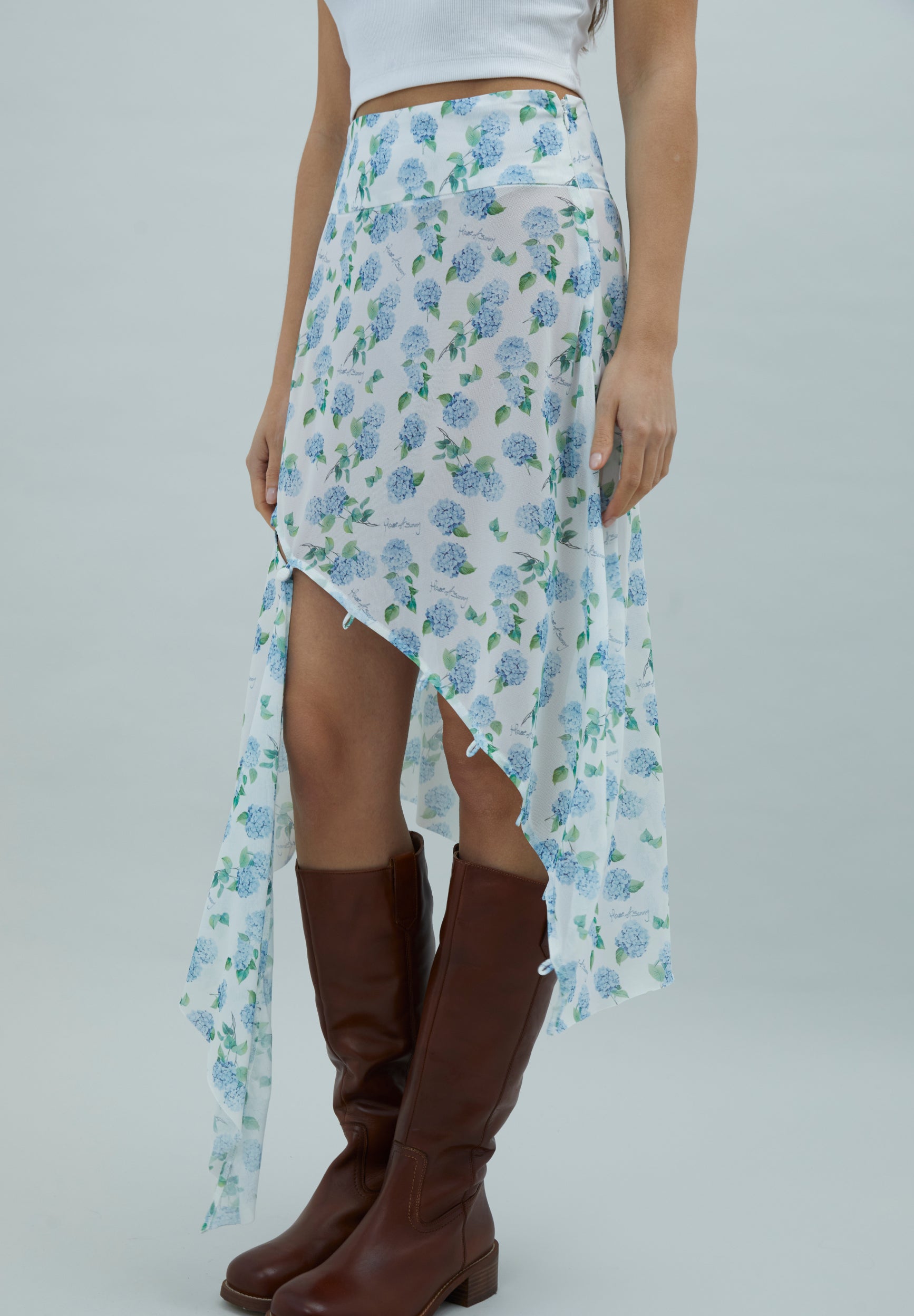 House Of Sunny Women's Skirts Hydrangea Asymmetric Mesh Skirt gonna