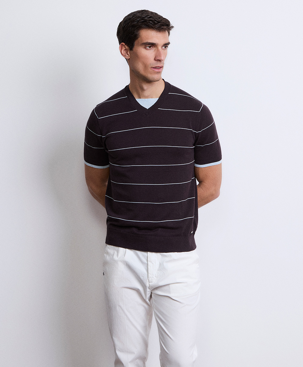 Markup Uomo Maglieria Girocollo micro riga maglia uomo