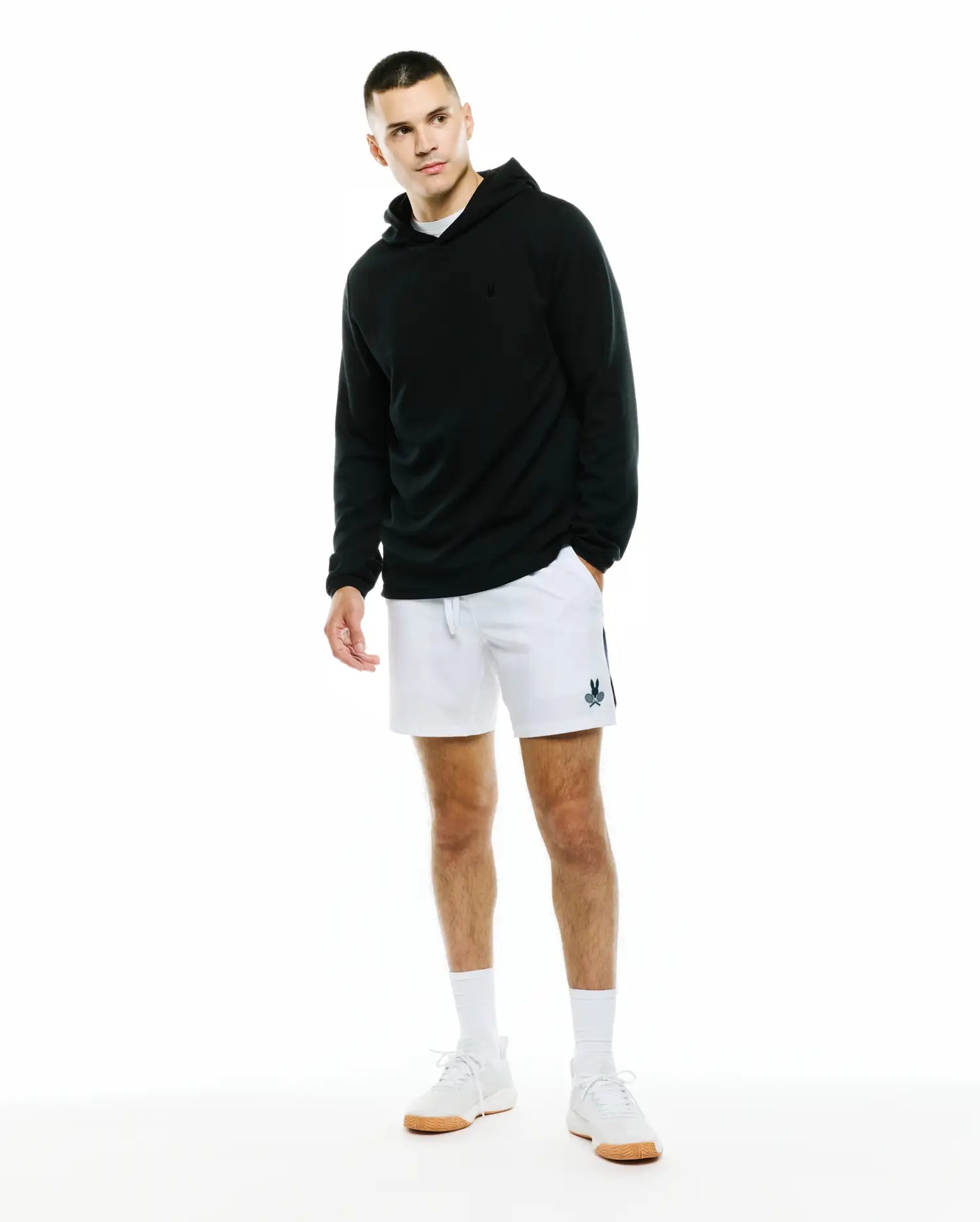 Psycho Bunny Men's Sweatshirts & Hoodies Men's Tomas Waffle Hoodie felpa nera