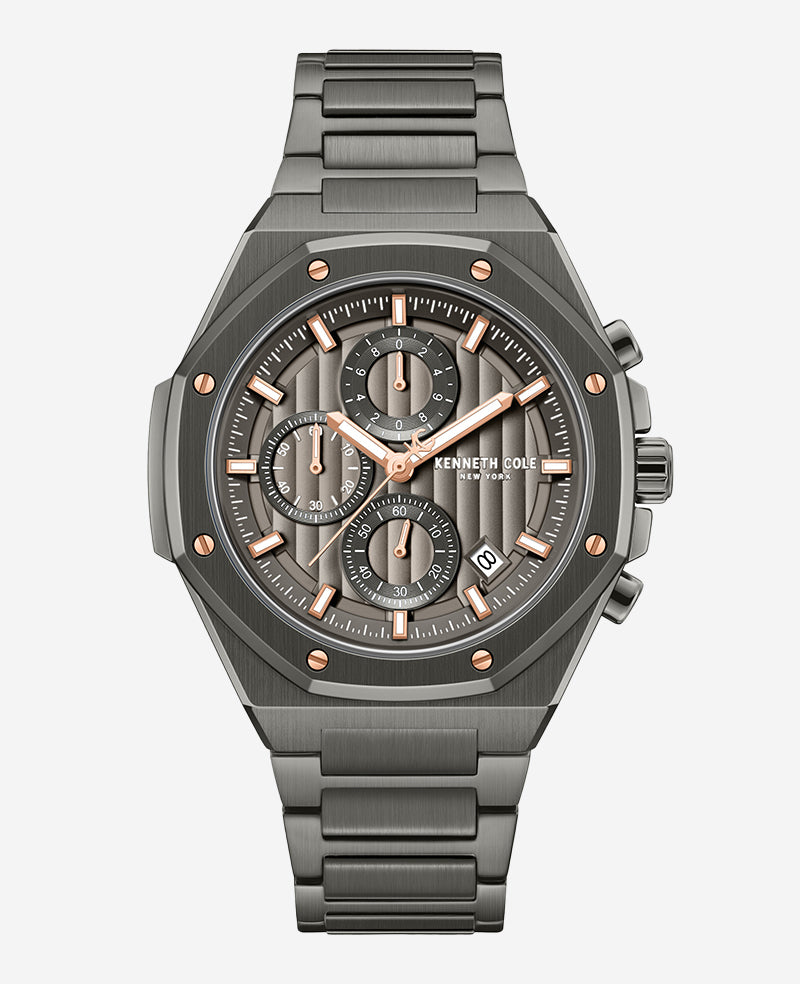 Kenneth Cole Reaction Watches Dress Sport Chronograph orologio gunmetal