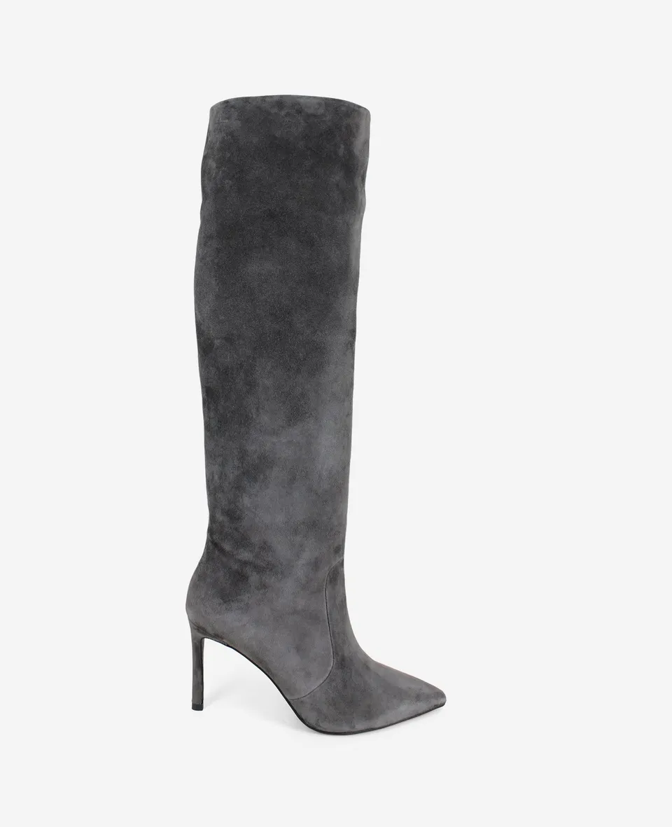 Kenneth Cole Reaction Shoes Yazzy Suede Tall Point Toe Boot stivali Ebony Suede scamosciati