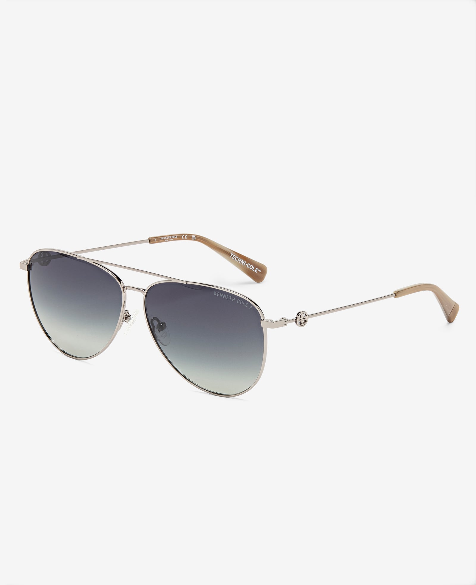 Kenneth Cole Reaction Sunglasses & Eyewear Pilot Titanium Aviator Sunglasses occhiali da sole nickel