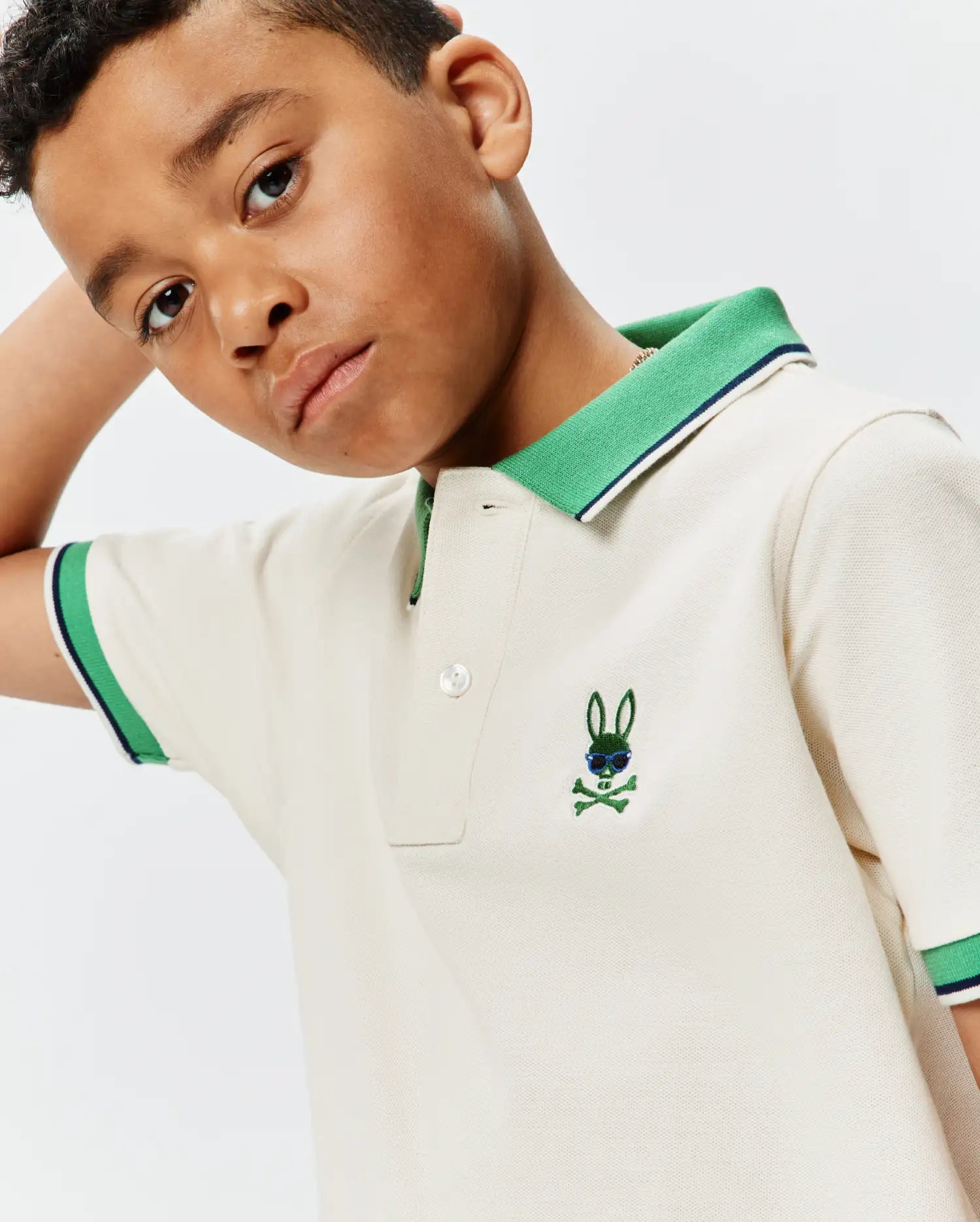 Psycho Bunny Kids Polo Shirts Sunny Pique Polo polo bianca