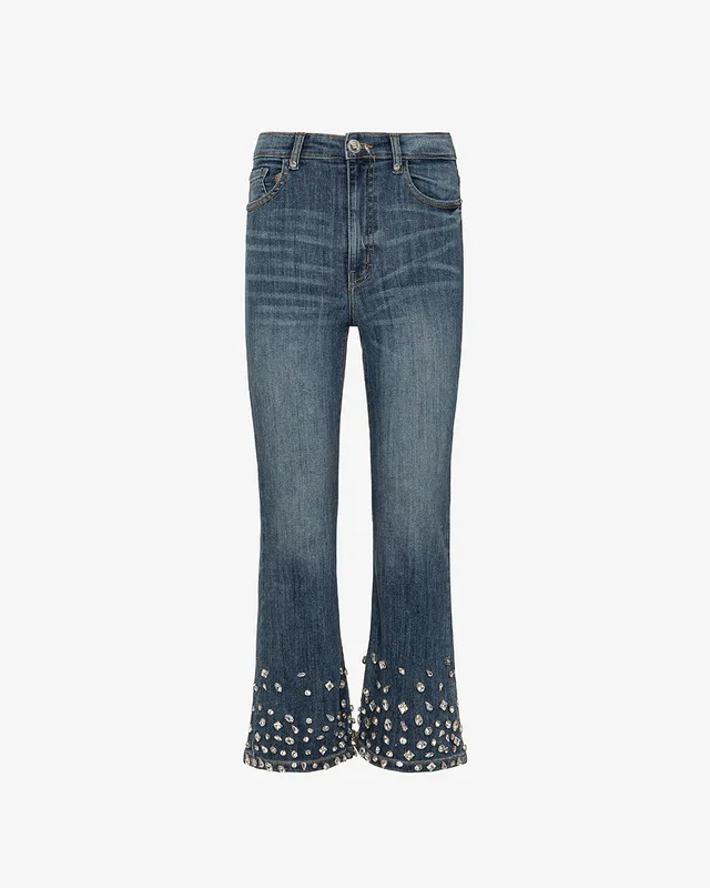 Markup Donna Jeans & Pantaloni Jeans flare cropped con pietre jeans