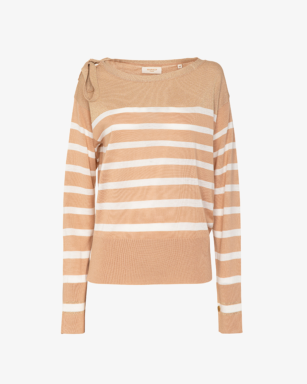 Markup Donna Maglieria Girocollo rigato con fiocco maglia