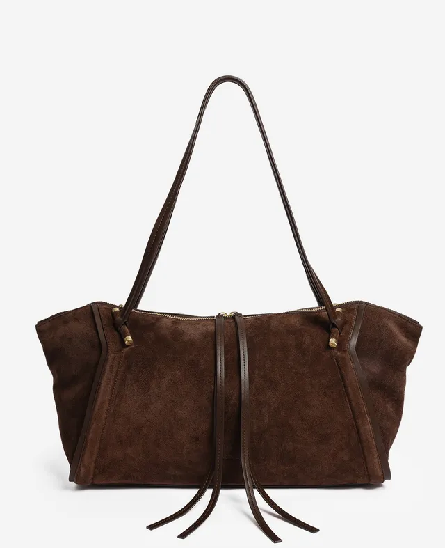 Kenneth Cole Reaction Bags Highline East/West Top Zip Tote borsa tote cioccolato in pelle scamosciata