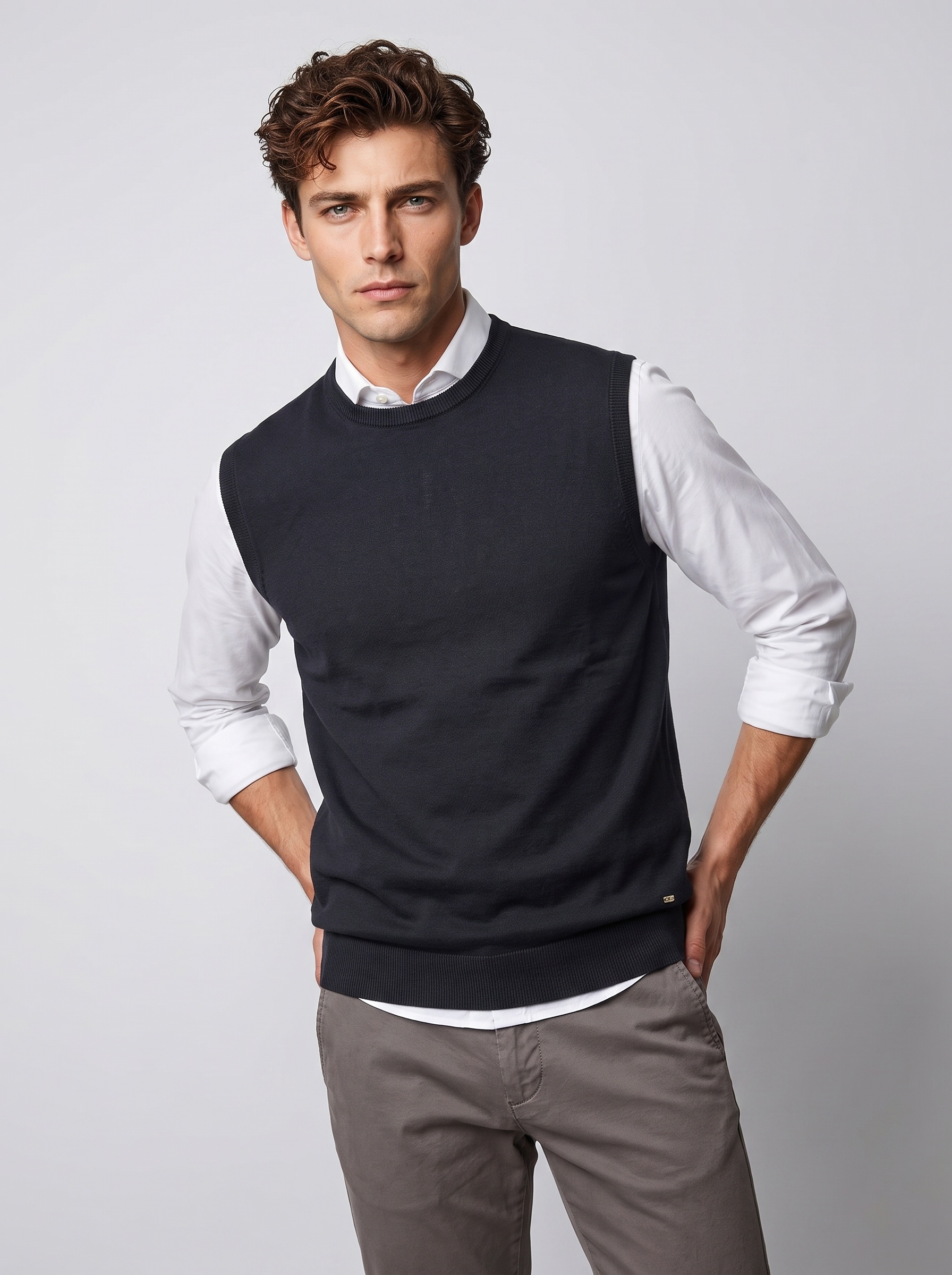 Markup Uomo Maglieria Knit smanicato in viscosa