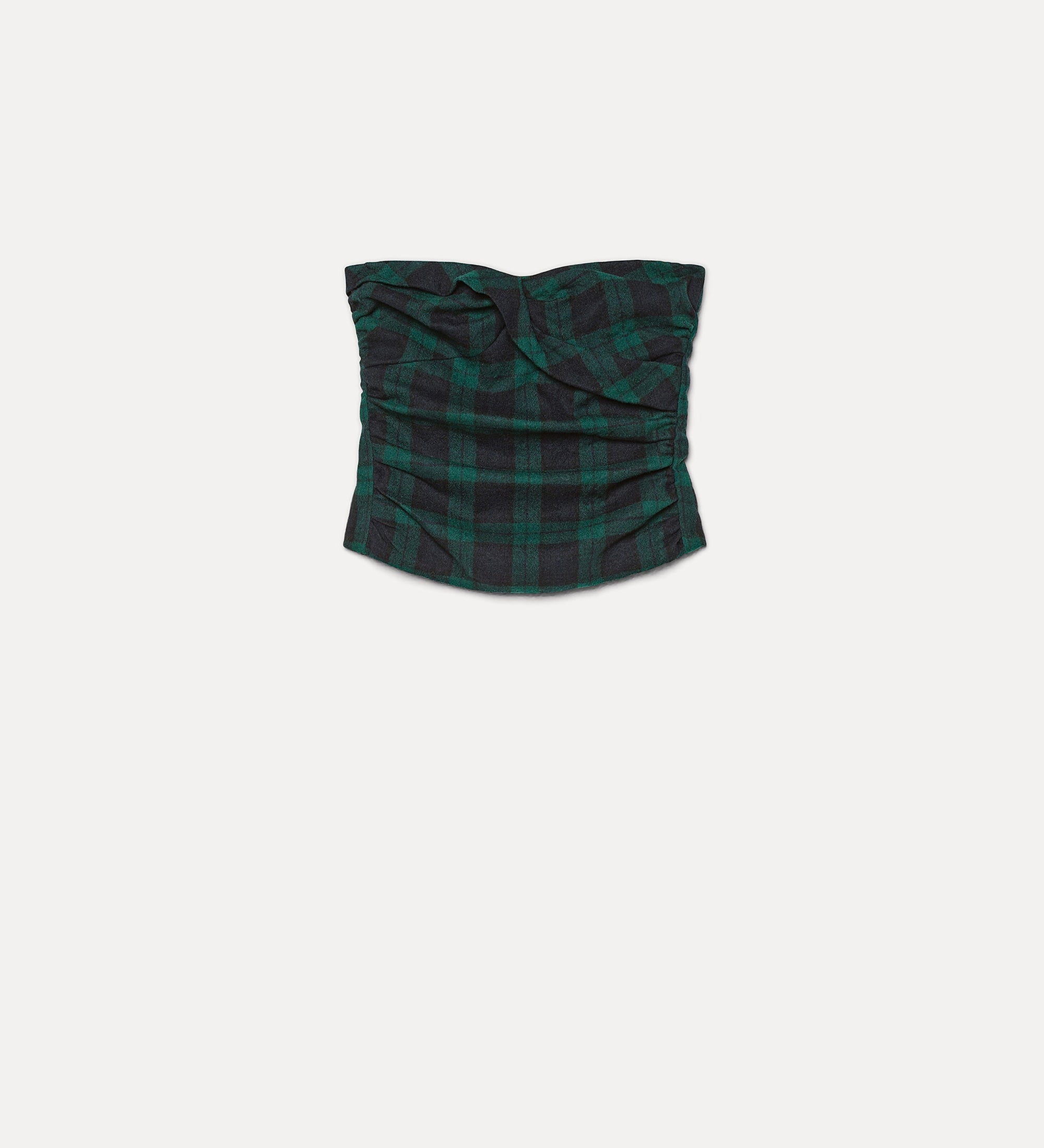 Forte top “Highland Tartan” Wool Top Woods verde top in lana tartan