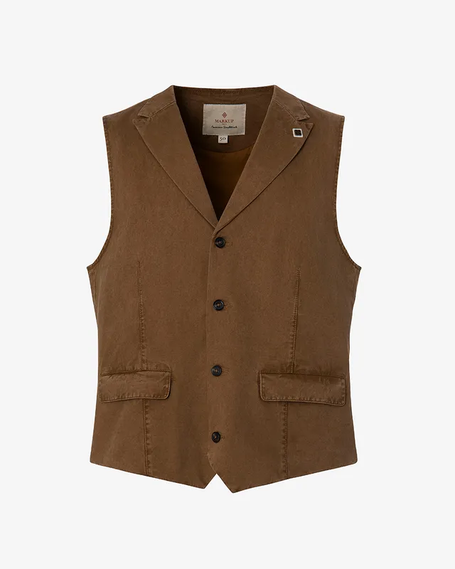 Markup Uomo Giacche & Giubbotti Panciotto collo gabardina tinto capo gilet