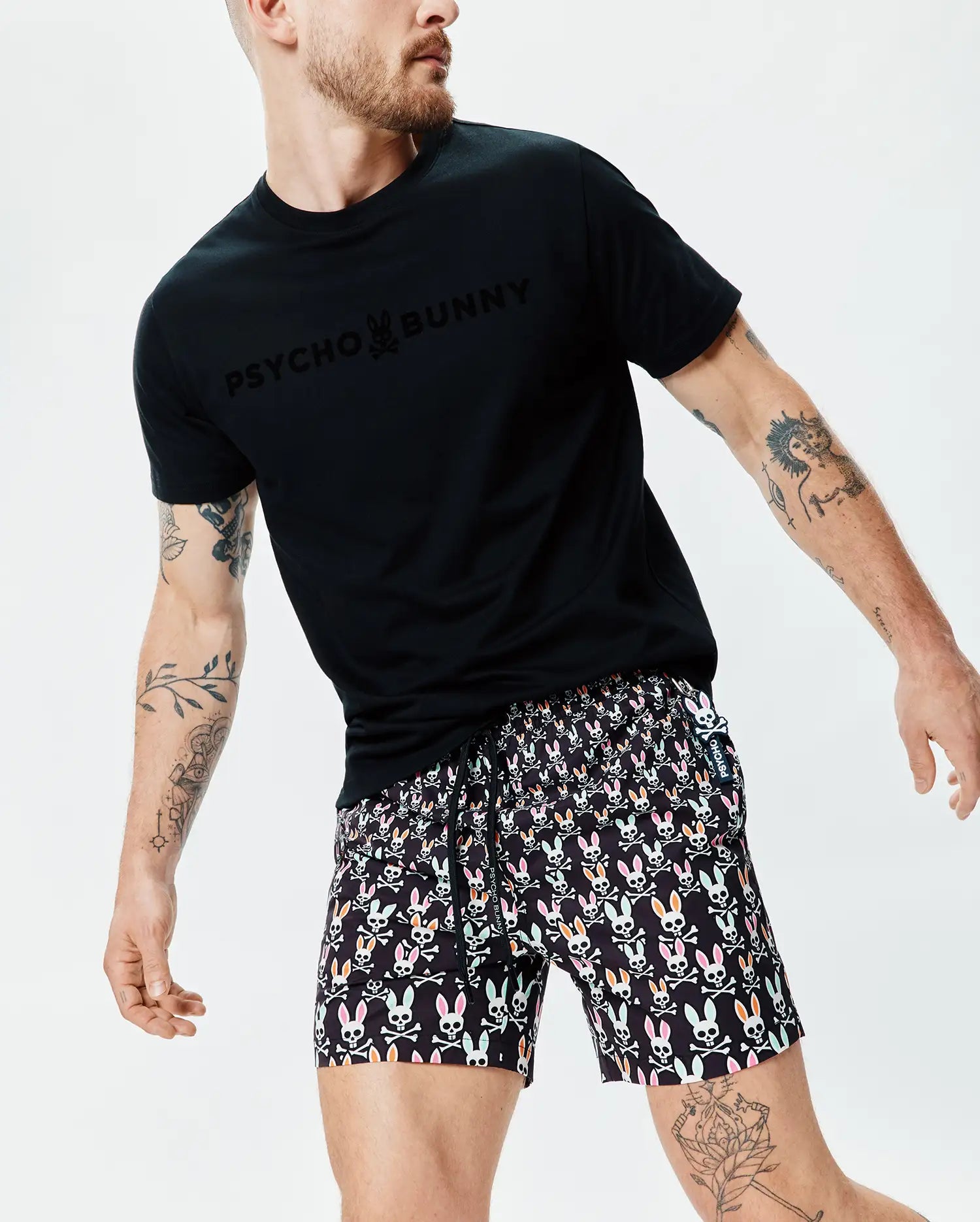 Psycho Bunny Men's Swimwear Byron Swim Trunk 6 MB1000086 costume nero 6 pollici