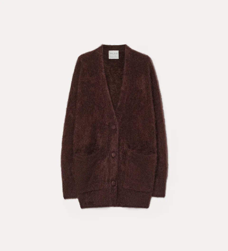 Forte maglieria cardigan oversized cashmere Fondant marrone