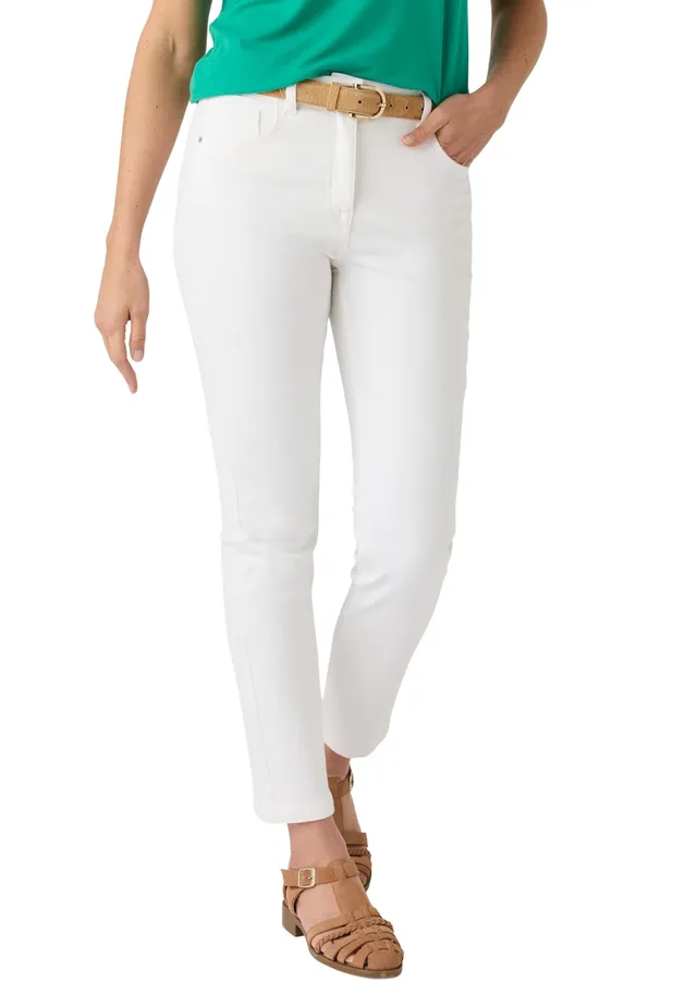 Damart Prêt-à-porter Jeans Slim 7/8 donna blu denim medio taglia 56