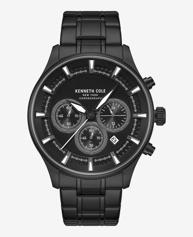 Kenneth Cole Reaction Skeleton Automatic Stainless Bracelet Watch uomo nero