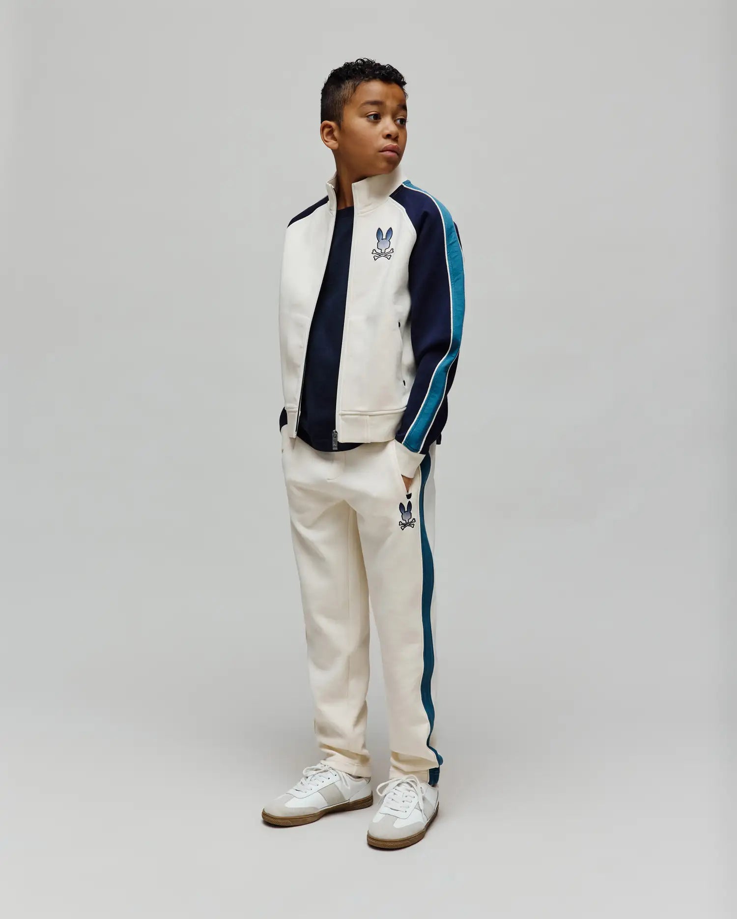 Psycho Bunny Kids Bottoms Caspian Contrast Stripe Track Pant pantaloni 250 Pristine