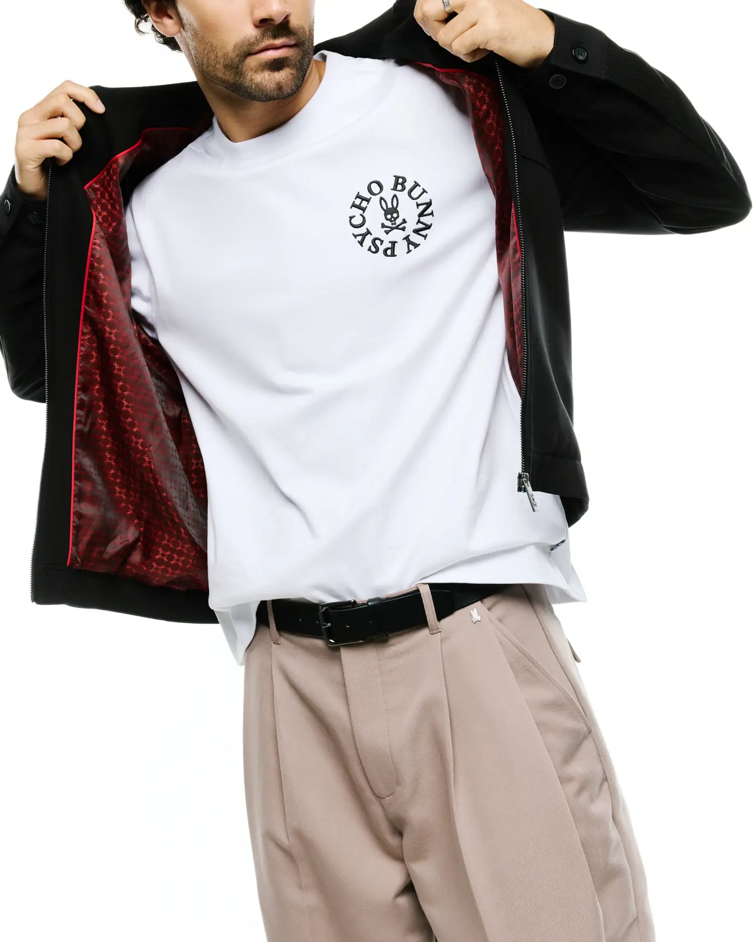 Psycho Bunny Jackets Wayde Twill Overshirt overshirt nera con zip