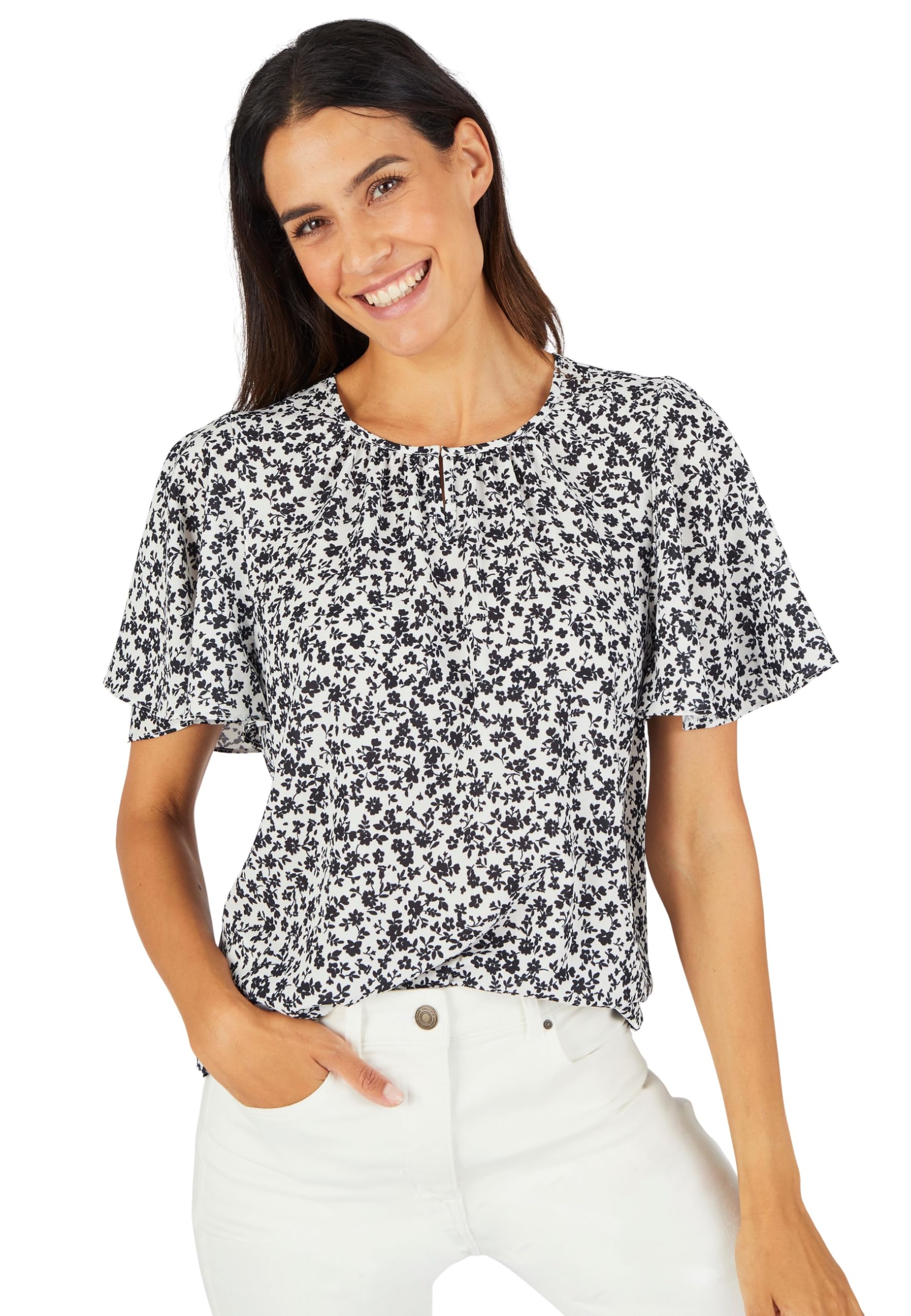 Damart Prêt-à-porter Blusa Crêpe rilegata rosa donna