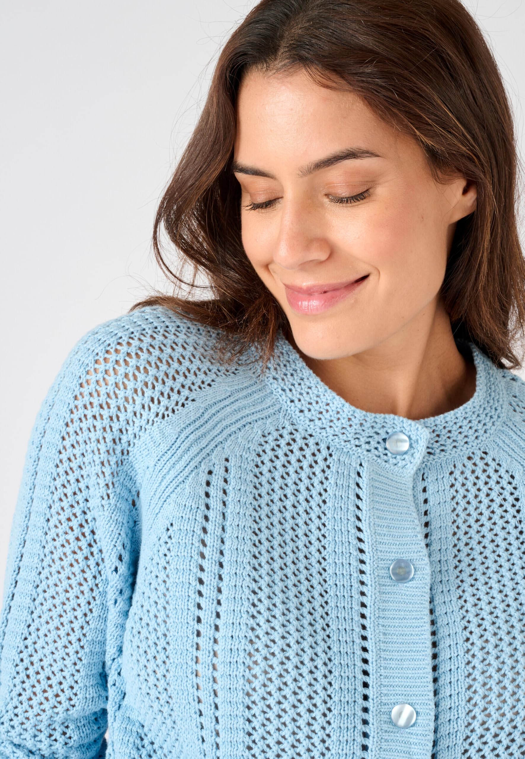 Damart Prêt-à-porter Cardigan Maglia traforata cardigan 38-44 in cotone